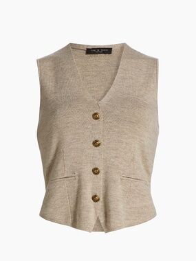 Rag and bone Ella Wool-Blend Button-Front Vest